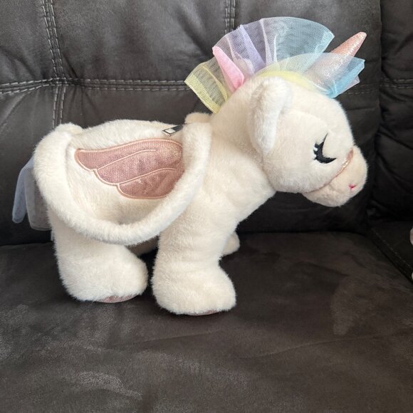 Plush Unicorn Backpack With Rainbow Mane & Glittery Wings For Kids - Picture 2 of 6